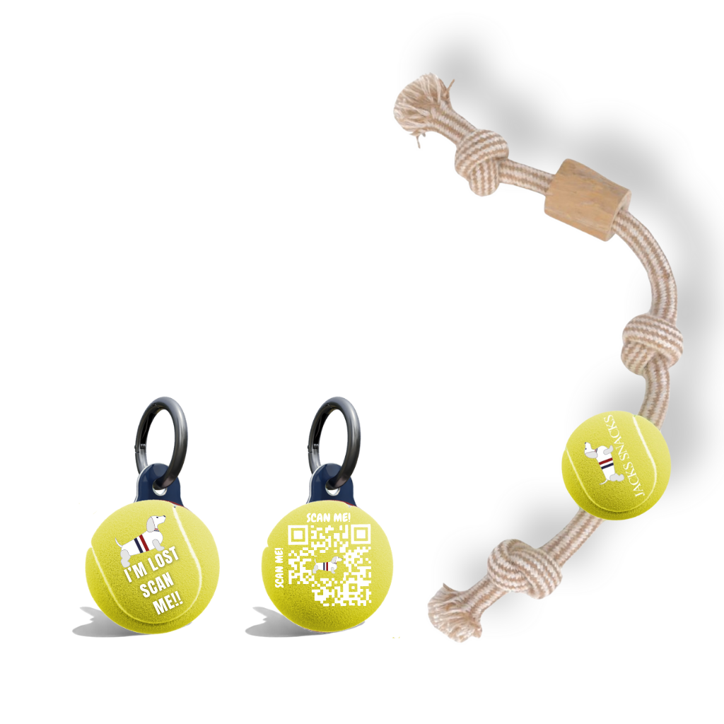 Knot Tug with Tennis Ball Toy-Yellow