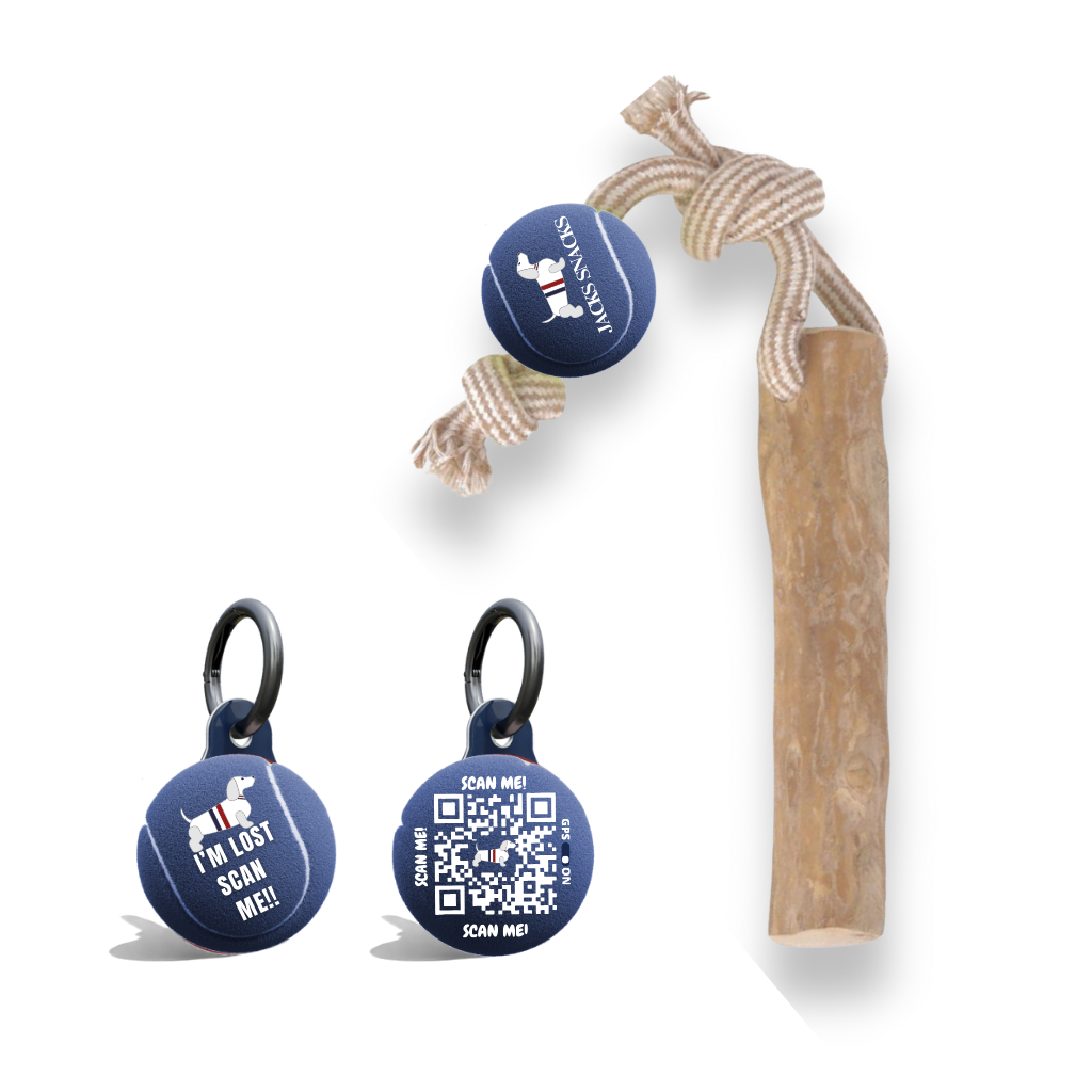 Tug Stick with Tennis Ball Toy-Navy
