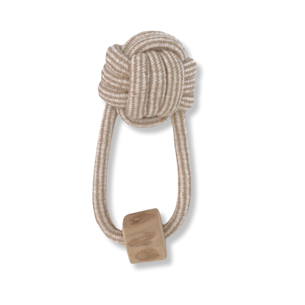 One Way Knot Tug and Toss with Coffee Wood Chew Toy