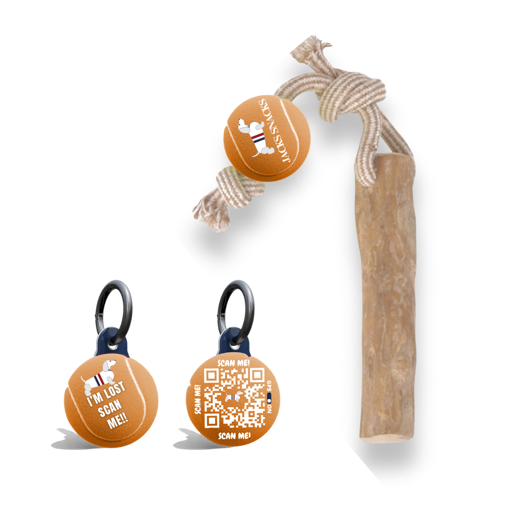 Tug Stick with Tennis Ball Toy-Orange