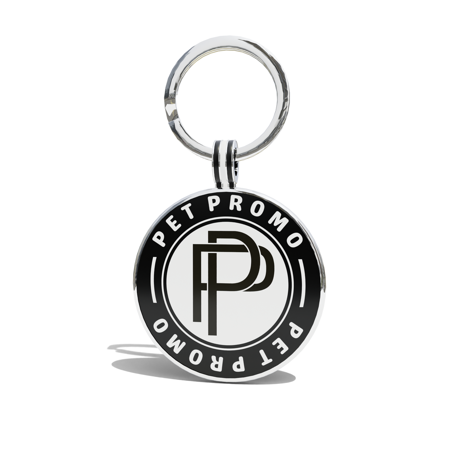 Black-White PET PROMO Round Shaped QR Tag