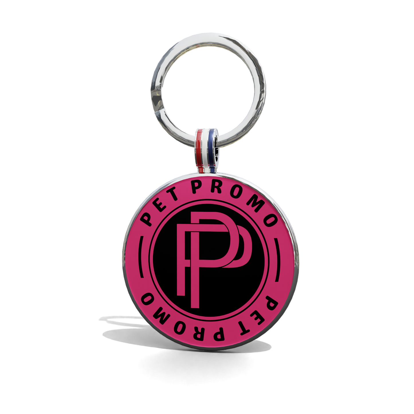 Pink-Black PET PROMO Round Shaped QR Tag