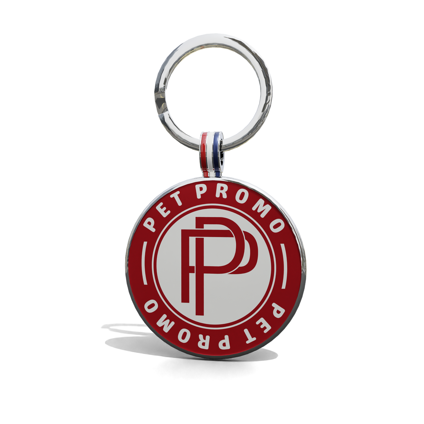 Red-White PET PROMO Round Shaped QR Tag