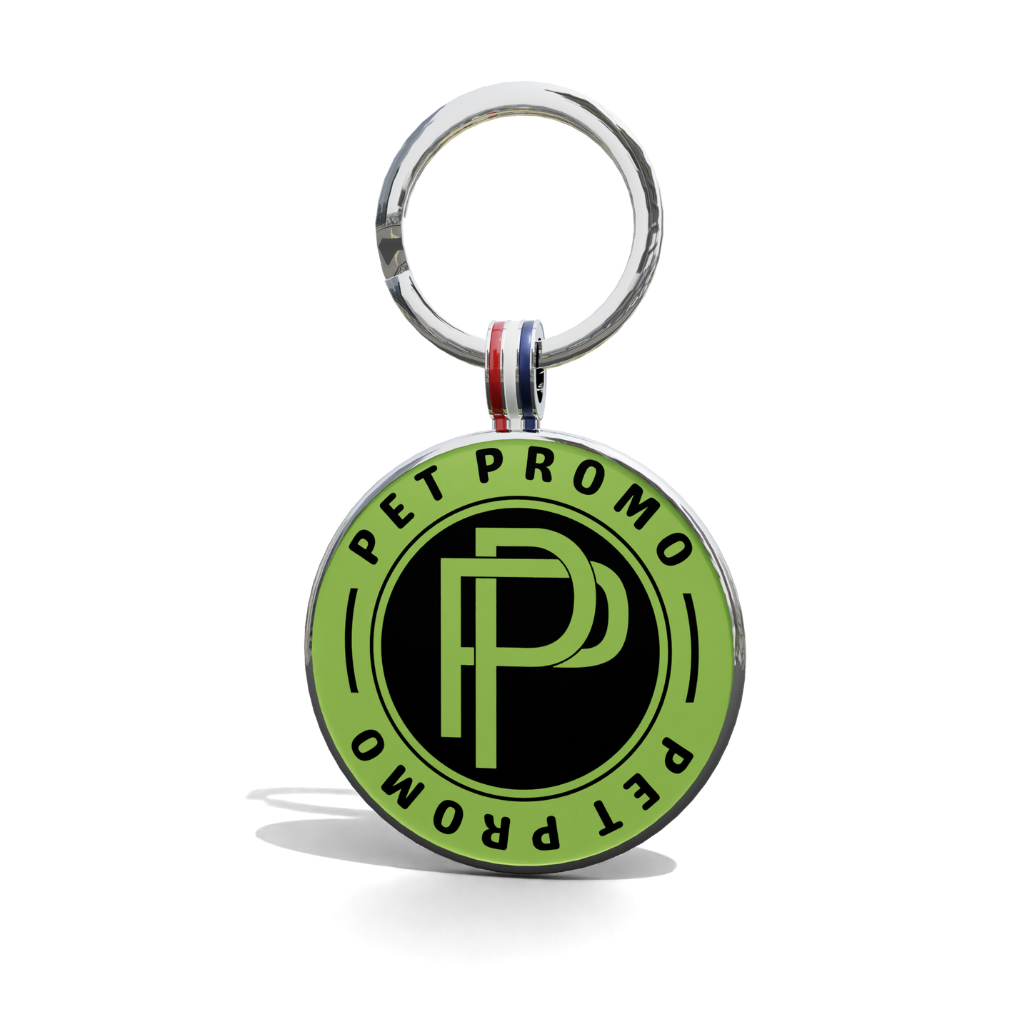 Green-Black PET PROMO Round Shaped QR Tag