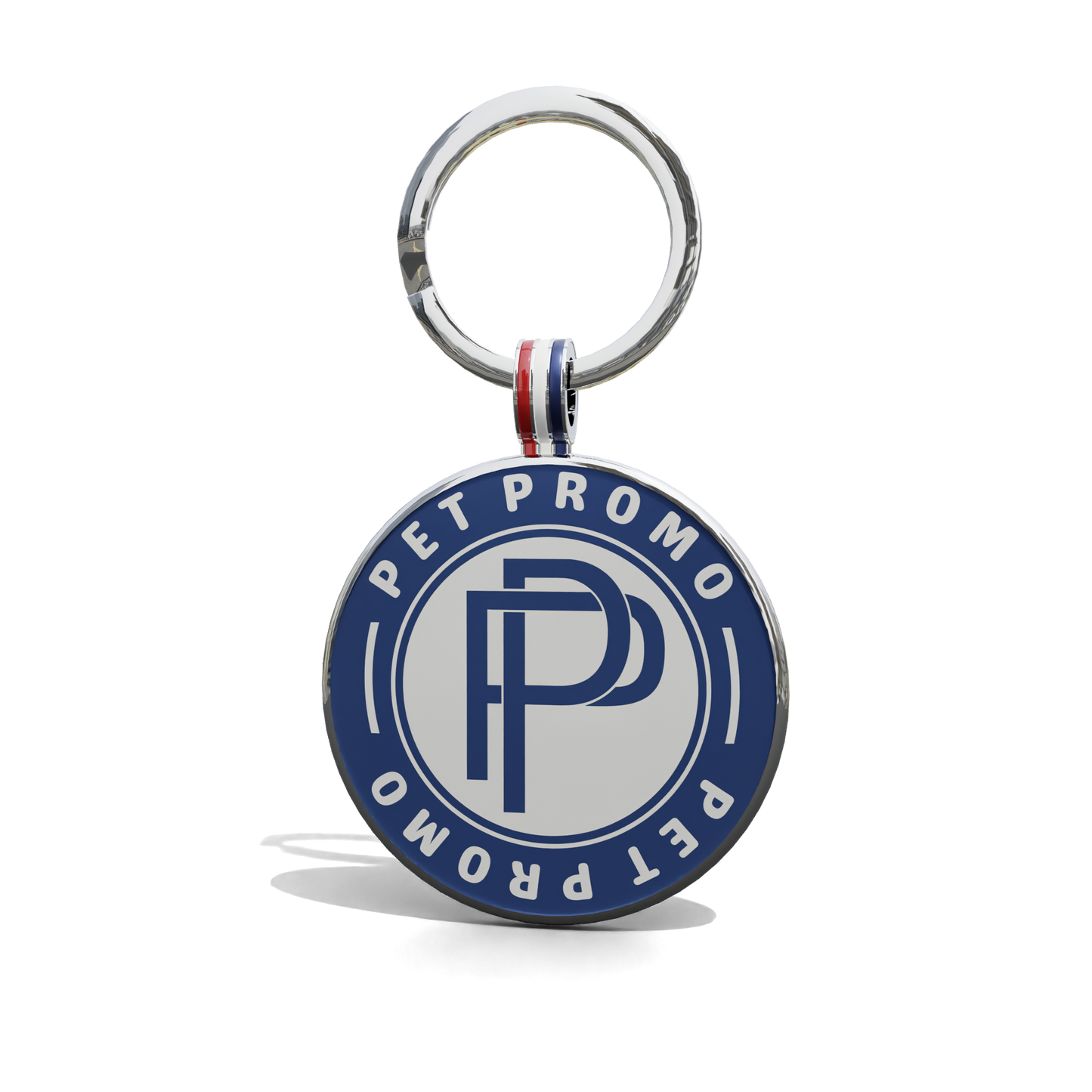 Navy-White PET PROMO Round Shaped QR Tag