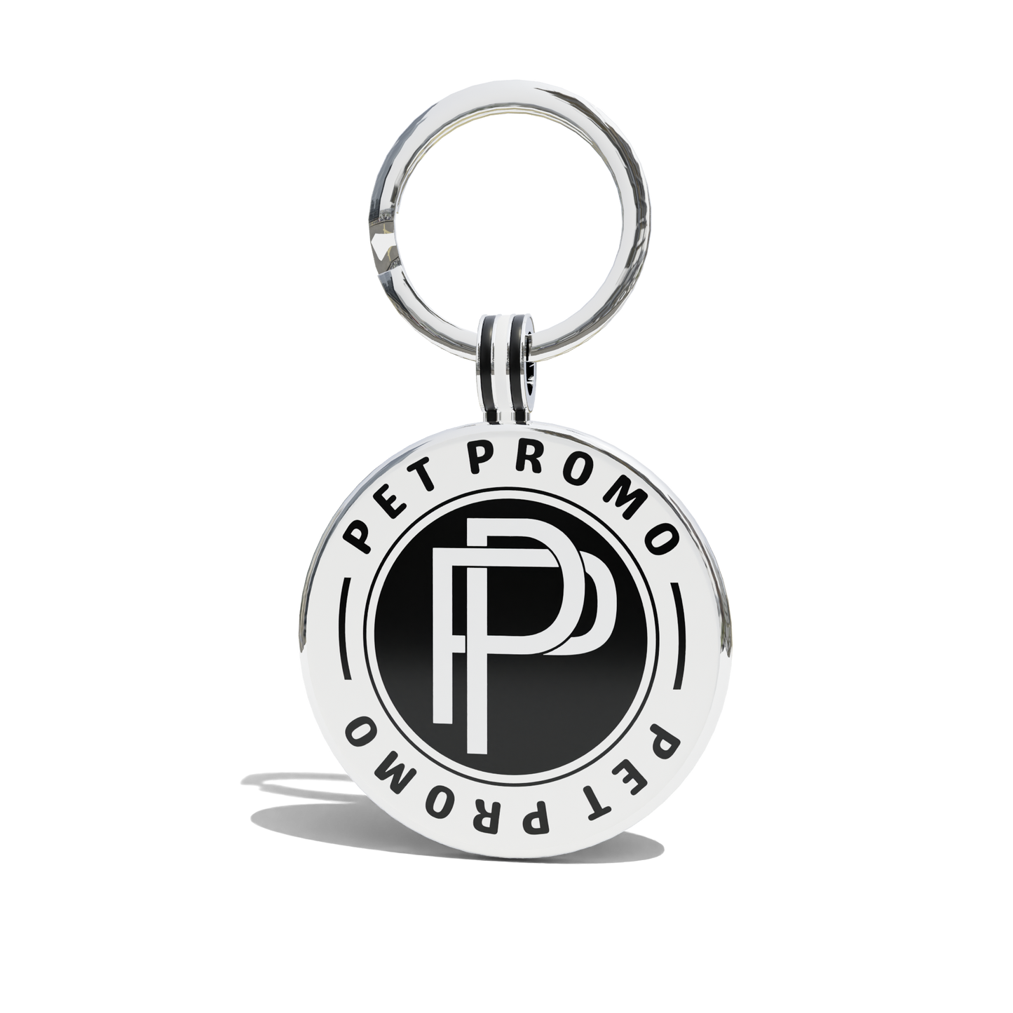 White-Black PET PROMO Round Shaped QR Tag