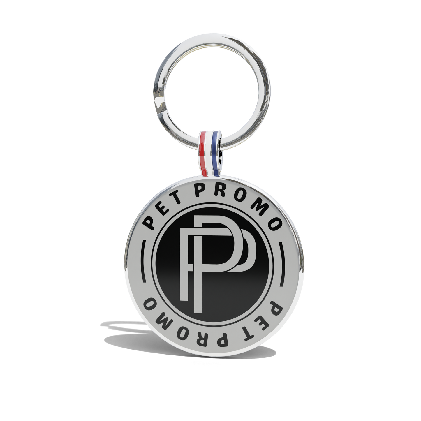 Grey-Black PET PROMO Round Shaped QR Tag