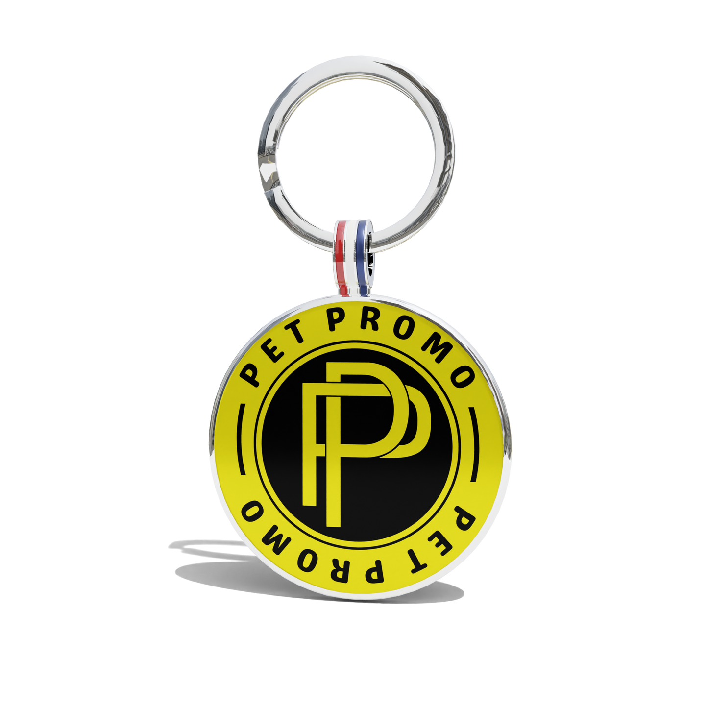 Yellow-Black PET PROMO Round Shaped QR Tag