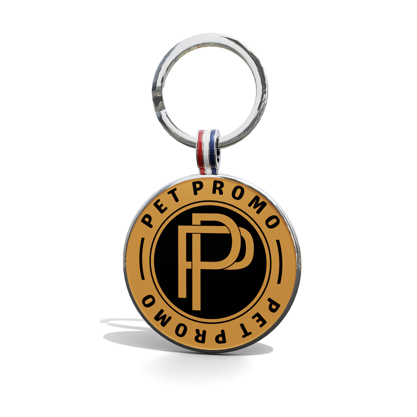 Orange-Black PET PROMO Round Shaped QR Tag