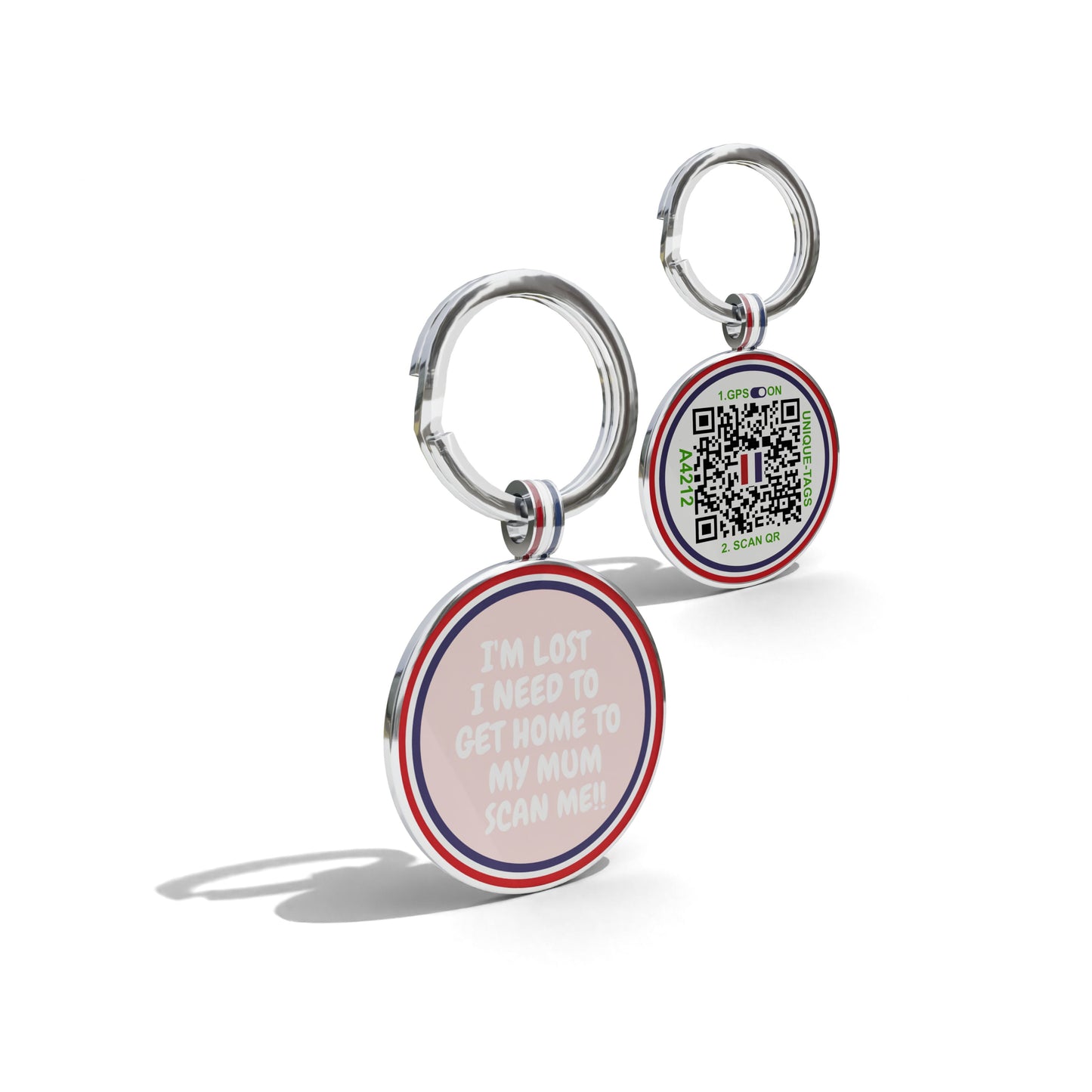 Premium Round Shaped Light Pink I Need To Get Home QR Tag