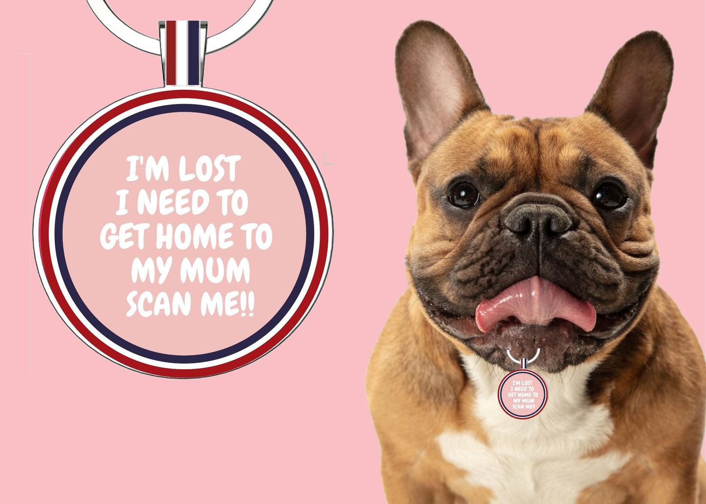 Premium Round Shaped Light Pink I Need To Get Home QR Tag