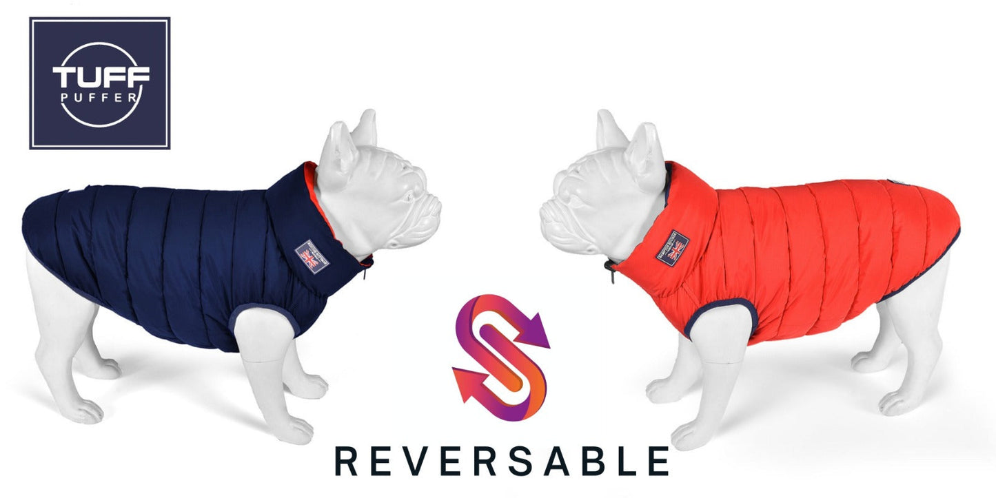Red and Navy Reversible Puffer Jacket