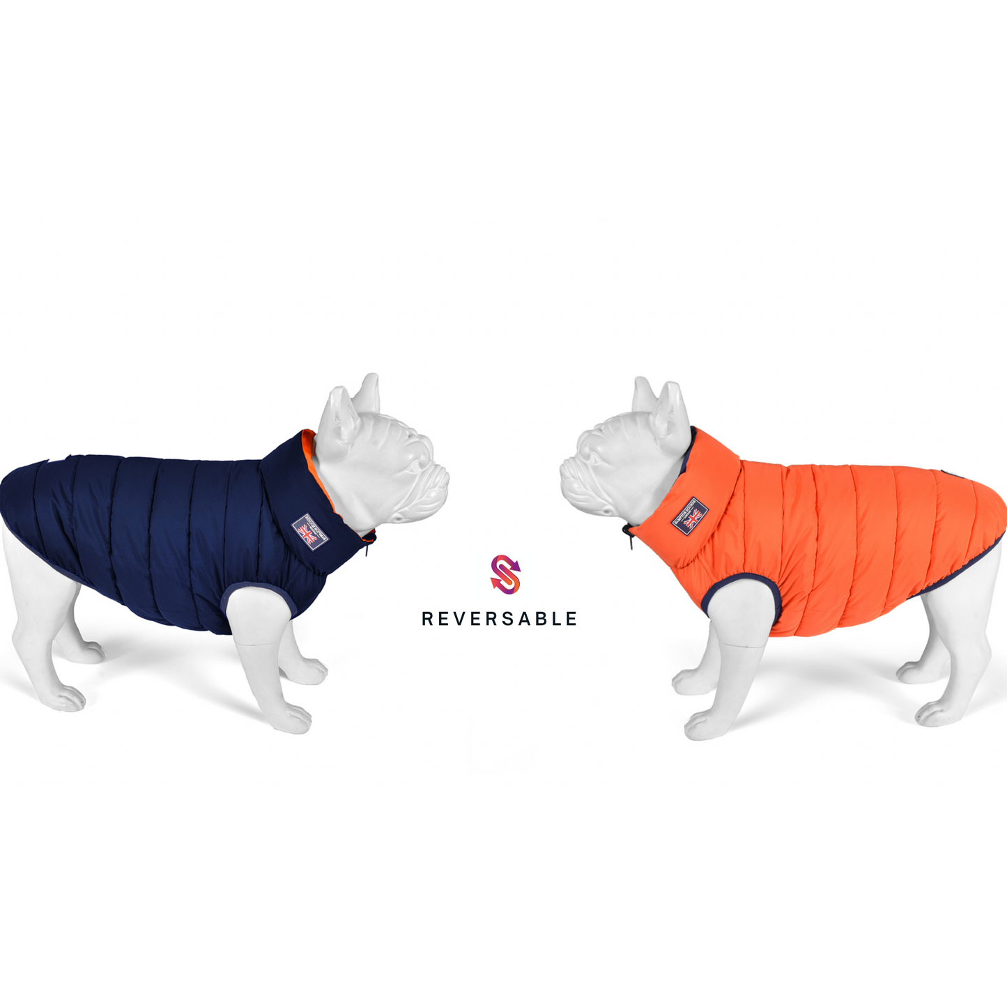 Orange and Navy Reversible Puffer Jacket