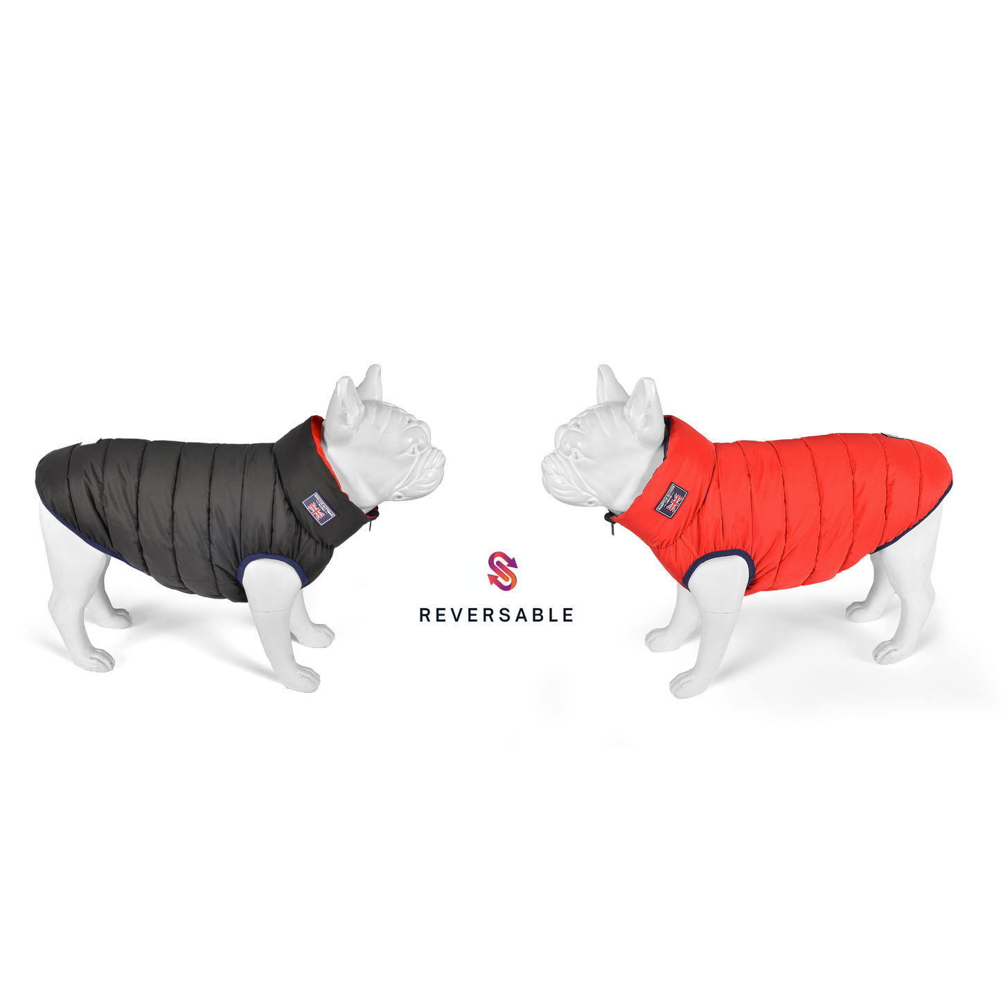 Red and Grey Reversible Puffer Jacket