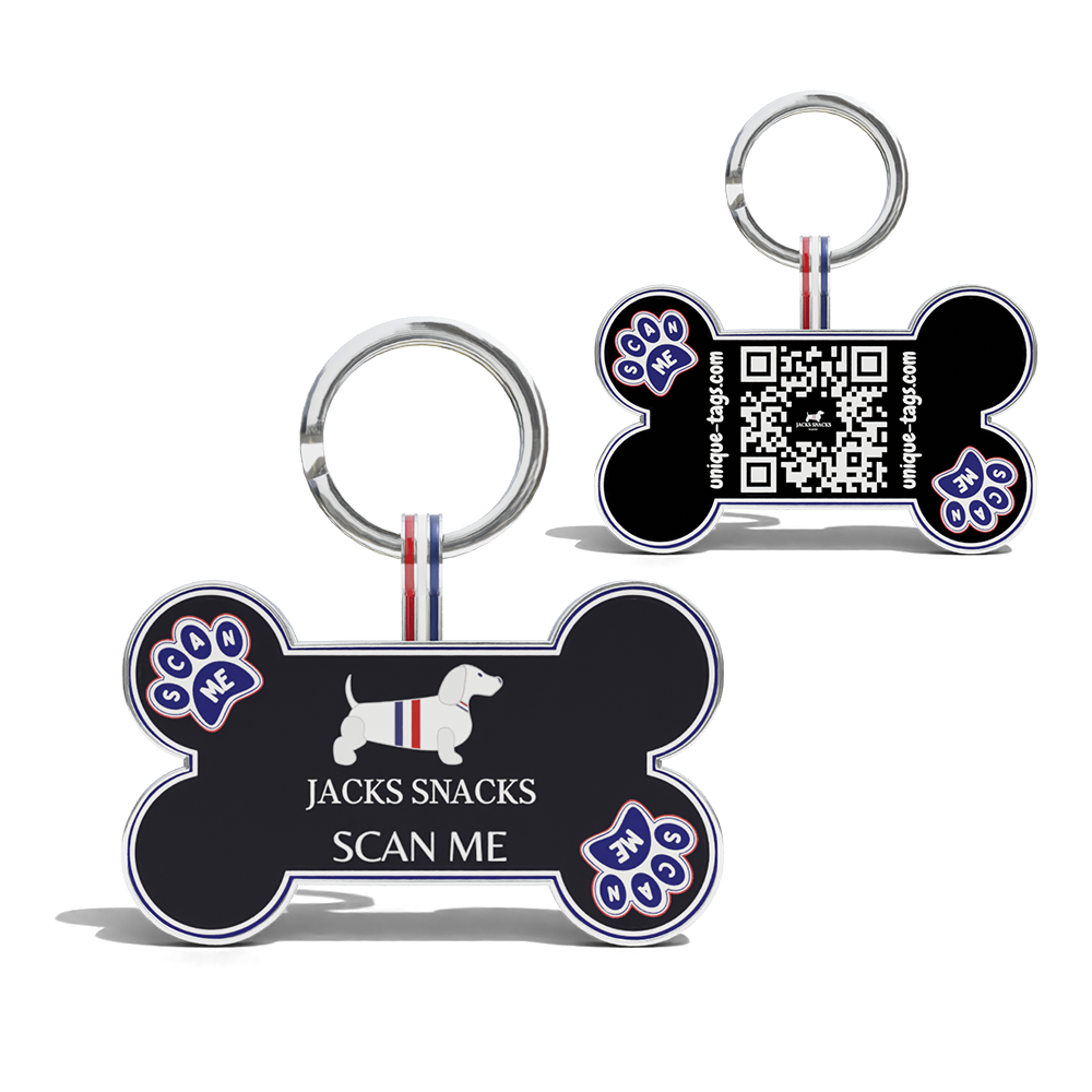 Premium Bone Shaped Jacks Snacks QR Tag