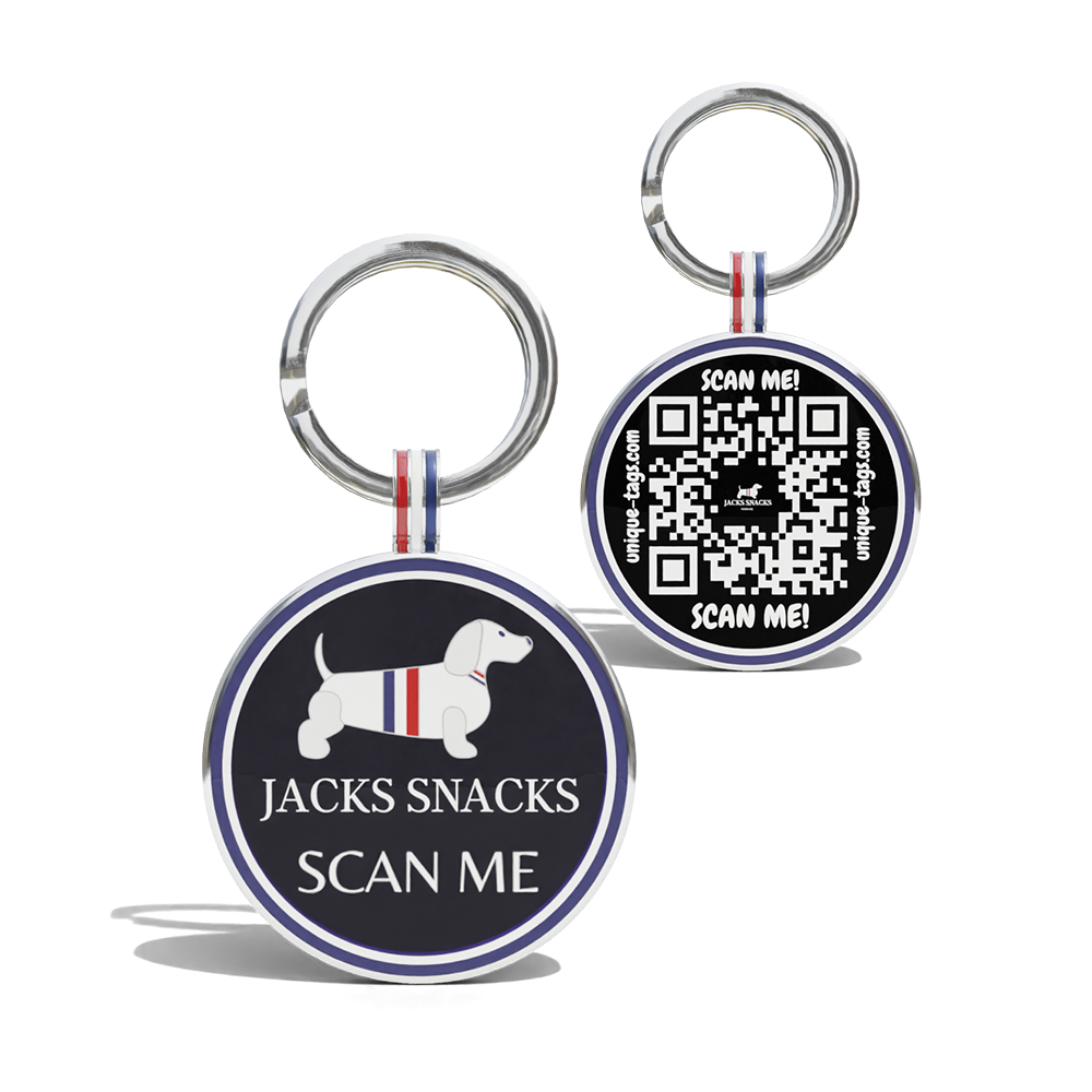 Premium Round Shaped Jacks Snacks QR Tag