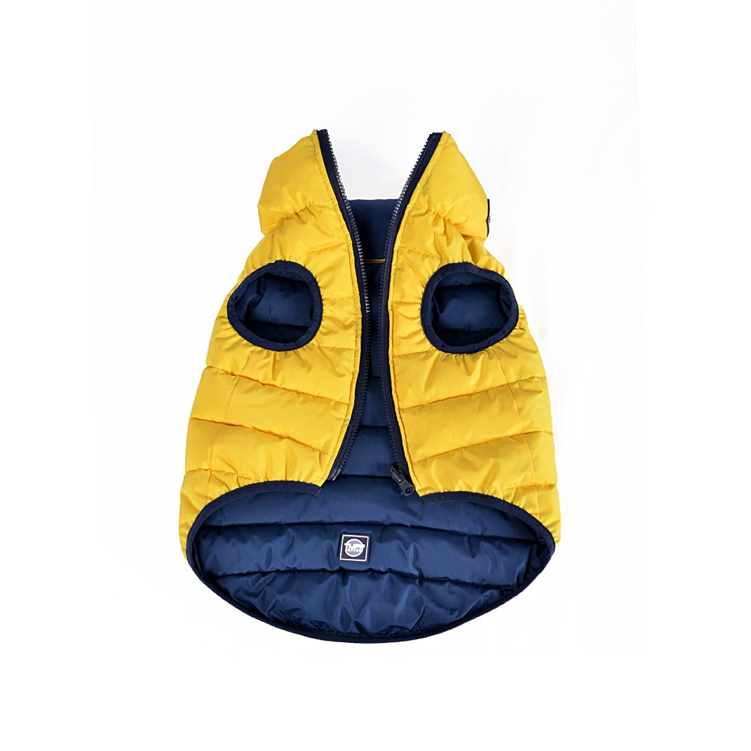 Blue and Light Blue Reversible Puffer Jacket
