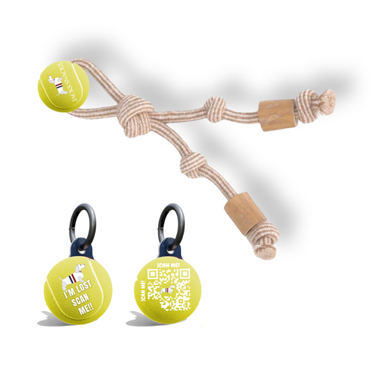 Twin Tug with Tennis Ball Toy-Yellow