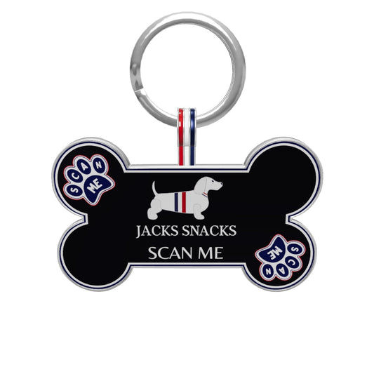 Premium Bone Shaped Jacks Snacks QR Tag