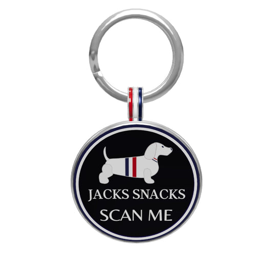 Premium Round Shaped Jacks Snacks QR Tag