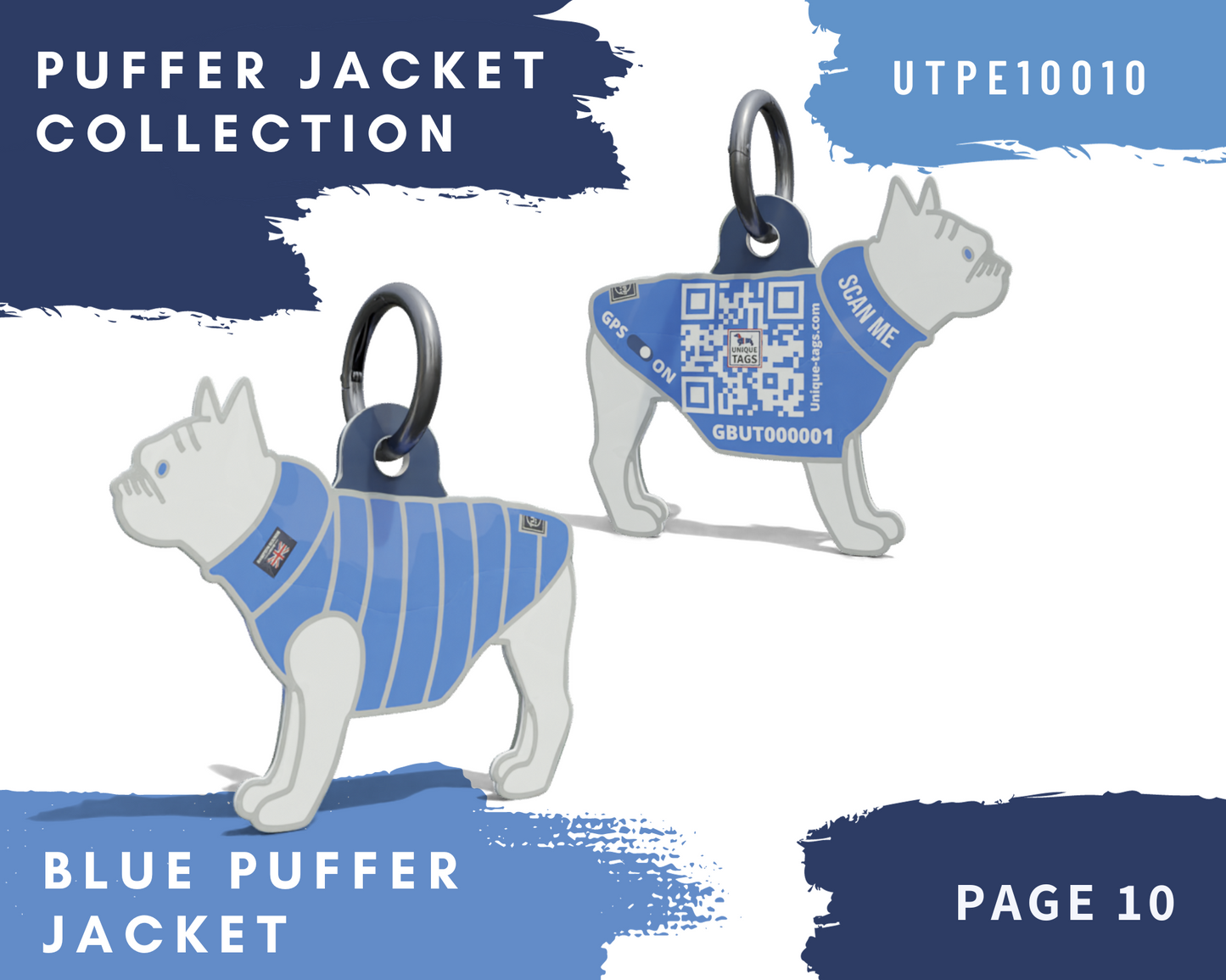 Blue and Light Blue Reversible Puffer Jacket