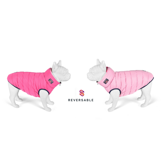Light Pink and Dark Pink Reversible Puffer Jacket